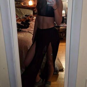 Sheer Black Maxi Skirt